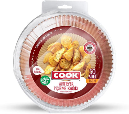 Airfryer Pişirme Kağıdı, Standart Boy, 16 cm, 50 Adet