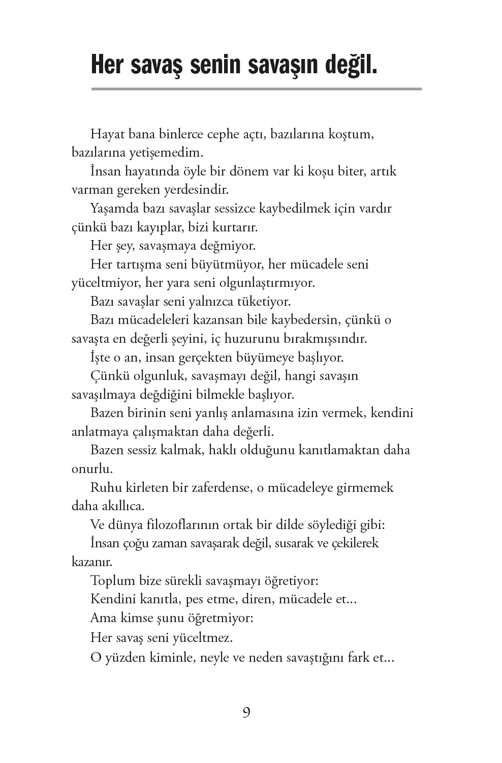 Her Şeyle Savaşamazsın