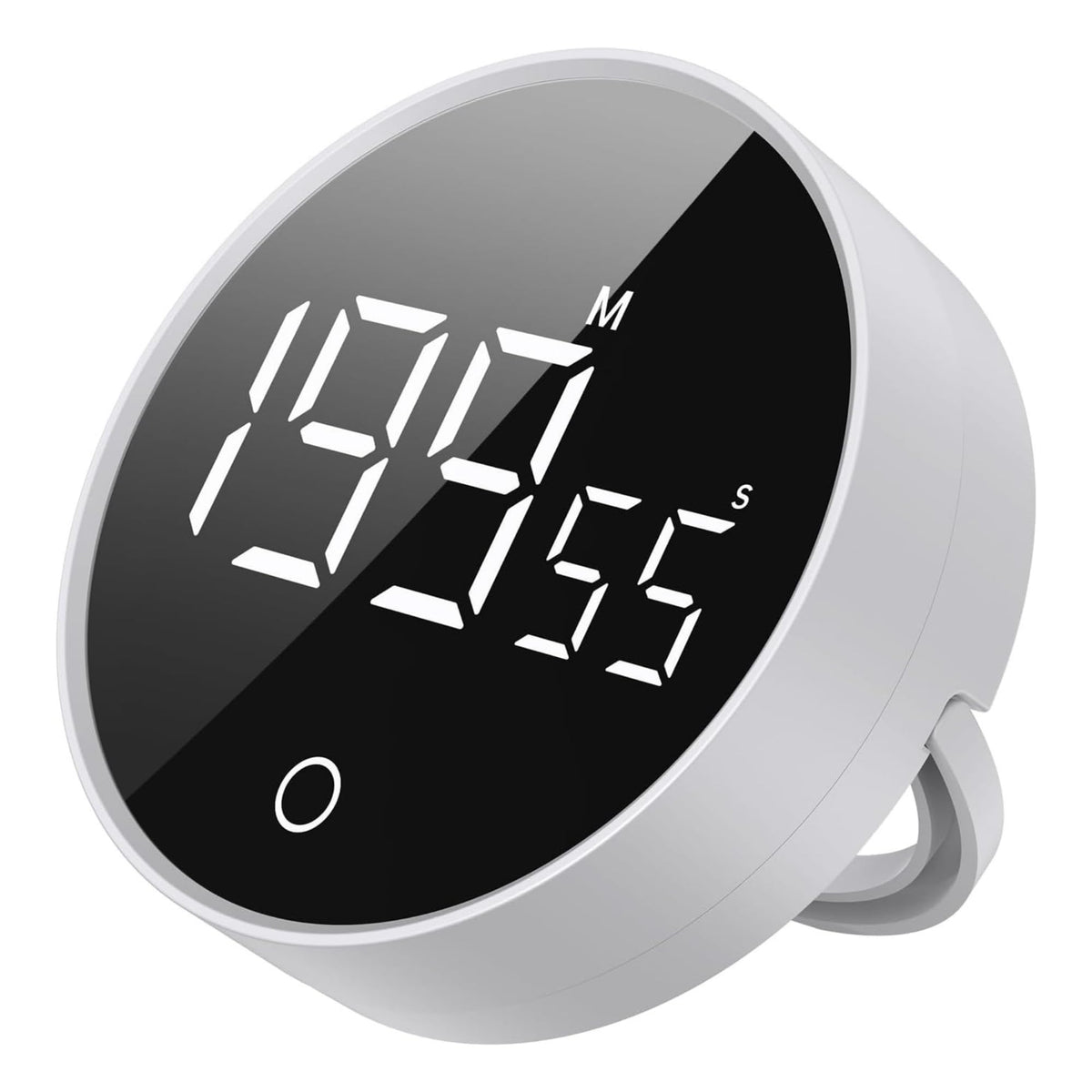 GWORKE RT-1 Mıknatıslı Rotary Zamanlayıcı 0-199 İleri Geri Sayım Kronometre, Ayaklı Stand, LED Ekran, USB-C Şarjlı, Pomodoro & Mutfak Timer (Beyaz)