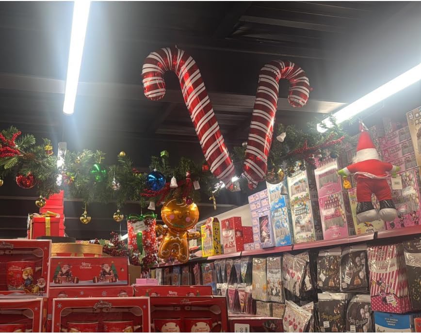 Yılbaşı Ağacı Süsü, Yılbaşı Süsleri Folyo Balon, Şekillendirilmiş Yılbaşı Süsü Noel Ağacı Süsleri (Yılbaşı Şeker)