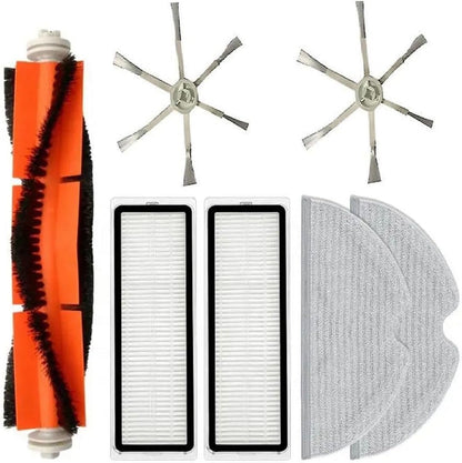 1c. 1c Ve 2c ile- Mop Pro 2+ 3D Uyumlu Hepa Filtre,Fırça,Mop Paspas 6 Kollu Yan Fırçalı Yenileme Seti-7 Adet Beyaz Set