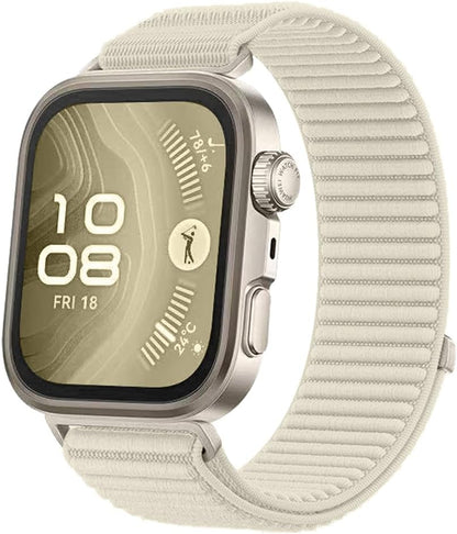 Watch Fit 4 İle Uyumlu Saat Kayışı Kaliteli Hasır Örme Cırtcırt Yapalı Su Tutmaz Watch Fit 4 İle Uyumlu Kordon Kayış - Starlight