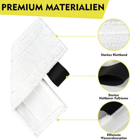 12 adet mikrofiber bez seti, Kärcher buharlı temizleyici aksesuarları EasyFix SC 2, SC 3, SC 4, SC 5 ile uyumlu, makinede yıkanabilir (4 zemin bezi seti + 2 zımpara zemin bezi + 6 el başlığı