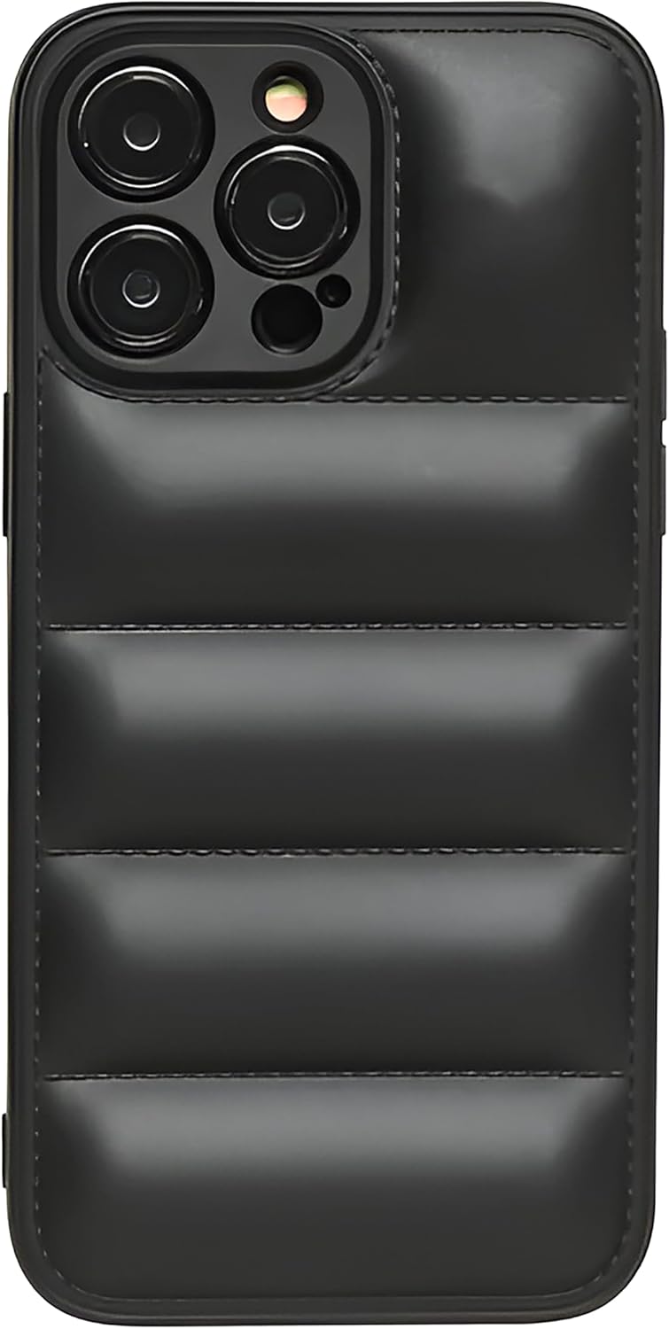 Airbag Puffer Silikonlu Siyah Telefon Kılıfı iPhone 12 Pro Max ile Uyumlu