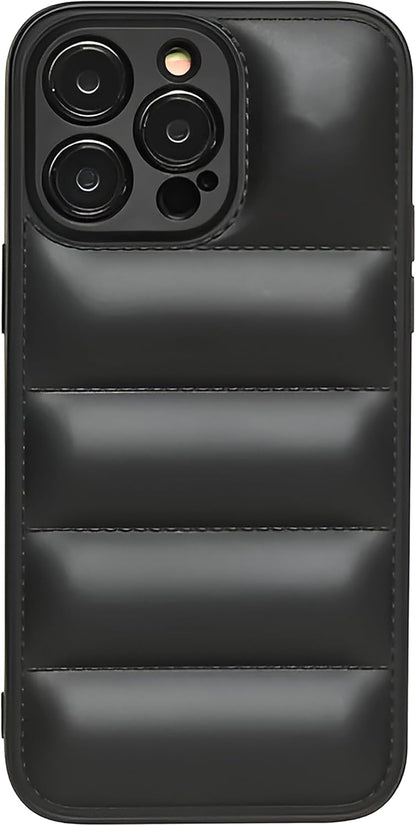 Airbag Puffer Silikonlu Siyah Telefon Kılıfı iPhone 12 Pro Max ile Uyumlu