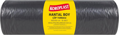 Endüstriyel Hantal Boy Siyah Çöp Poşeti 10'lu 100x150 cm, Yırtılmaz & Sızdırmaz, Çift Katlı, Geri Dönüştürülebilir Çöp Torbası, Fabrika, Depo, İnşaat, Otel, Restoran, Hastane, Atölye