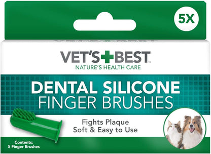Best Vet’s Best™ Kedi ve Köpekler için Silikon Başlıklı Parmak Diş Fırçası