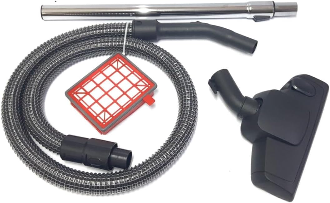 Fakir Veyron Turbo XL Elektrikli Süpürge Çelik Tel Hortum Seti ve HEPA Filtre, Gri ve Siyah