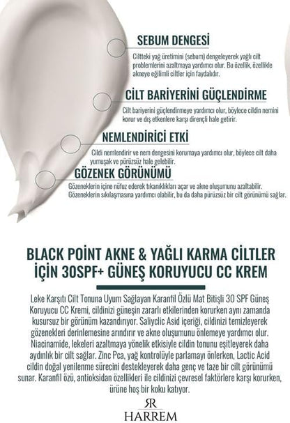Akneli & Yağlı Karma Ciltler İçin 30SPF Güneş Koruyucu Cc Krem P.int 50Ml