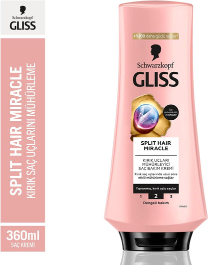 Gliss Split Hair Miracle Kırık Uçları Mühürleyen Saç Bakım Kremi 360 ml