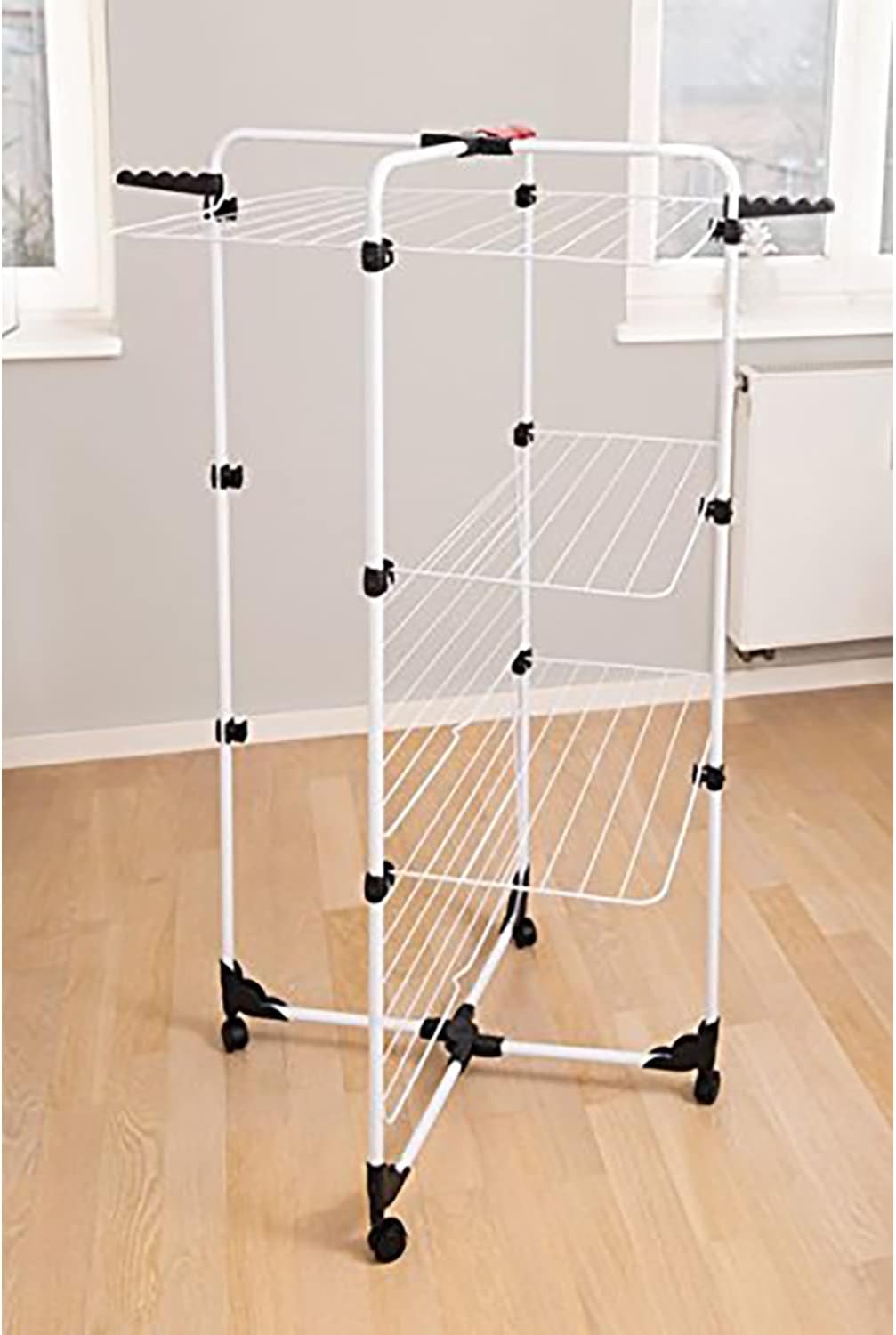 Vileda Mixer Çelik Dikey Çamaşır Askılığı, Beyaz, 3 Yıl Garanti