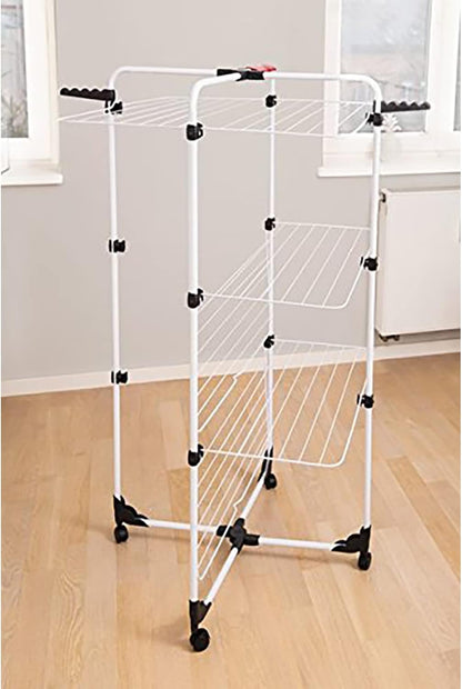 Vileda Mixer Çelik Dikey Çamaşır Askılığı, Beyaz, 3 Yıl Garanti