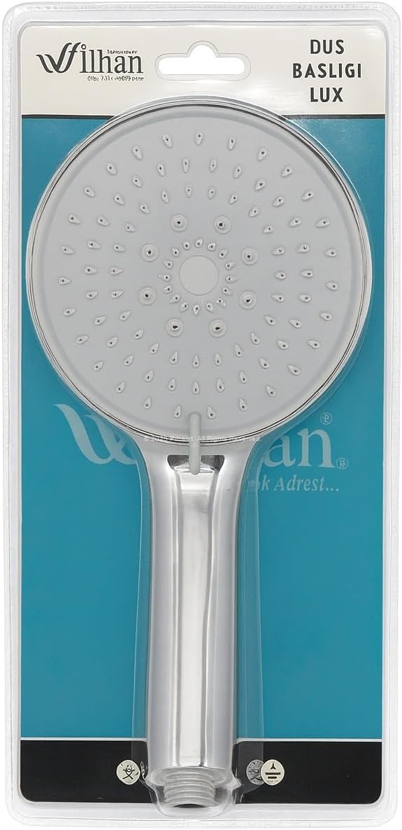 Lux Turbo Duş Başlığı, 5 Farklı Akış, Yüksek Basınçlı, Su Tasarruflu, Ultra Dayanıklı, Çok Fonksiyonlu, Yüksek Kalite, Vakumlu Ambalaj, El Duşu (Gri)