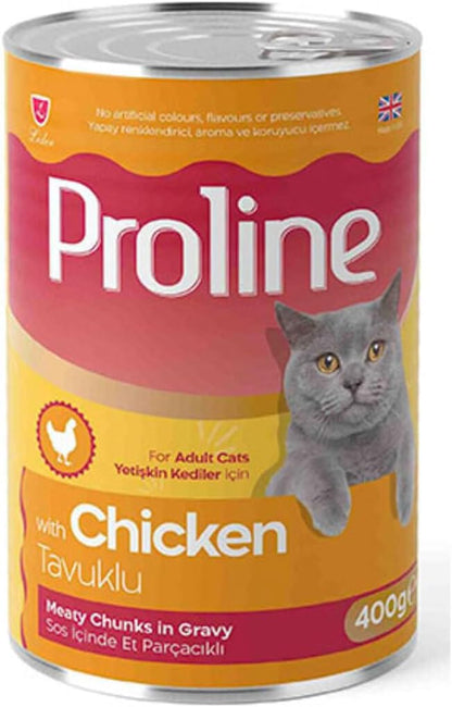 Proline Tavuklu Sos İçinde Gravy Yetişkin Kedi Konservesi 400 Gr