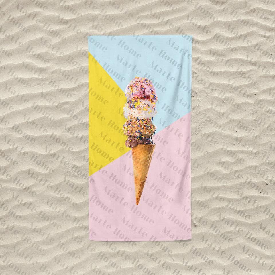İCE CREAM / DONDURMA - BASKILI PLAJ HAVLUSU
