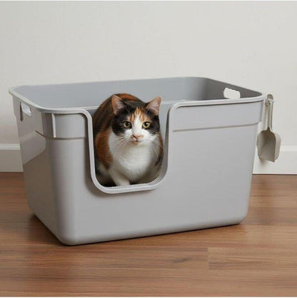 Tanos Yarı Açık Kedi Tuvaleti 54x40x32 - Gri