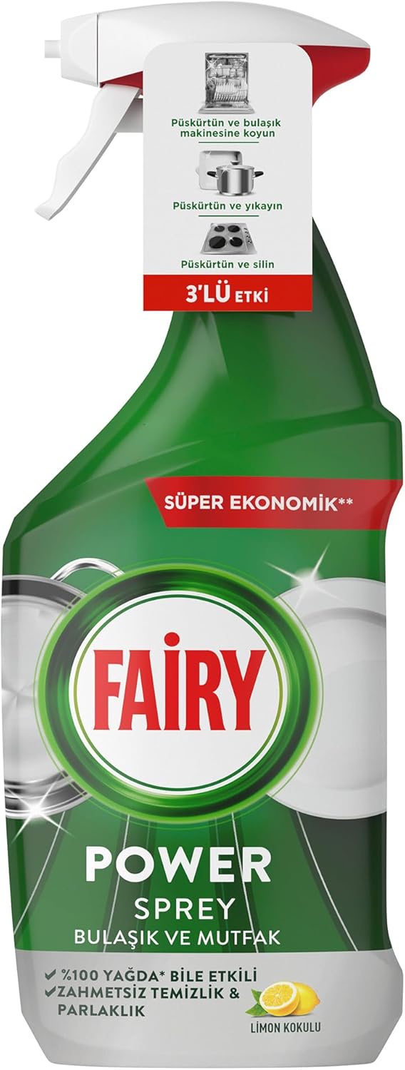 Power Sprey, 3'ü 1 arada, Bulaşıklarınız Ve Mutfağınız Için Zahmetsiz Temizlik Ve Parlaklık, Limon Kokulu, 800ml