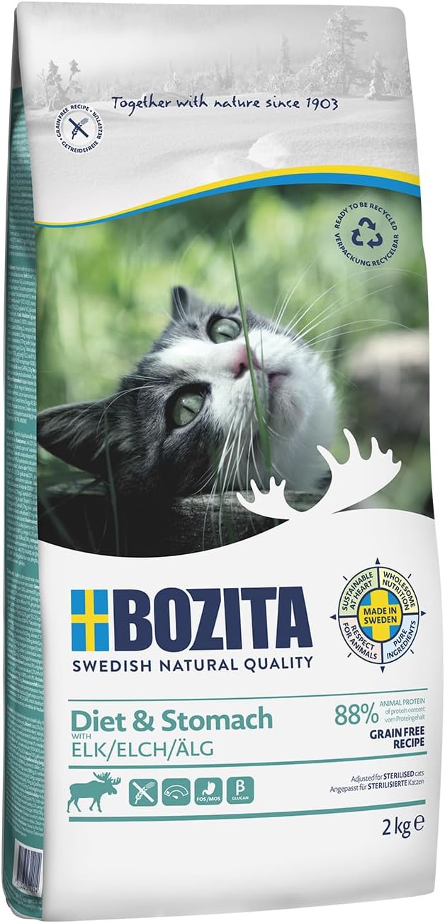 Bozita Sensitive Diet&Stomach Tahılsız Geyik Etli Yetişkin Kedi Maması 2 Kg