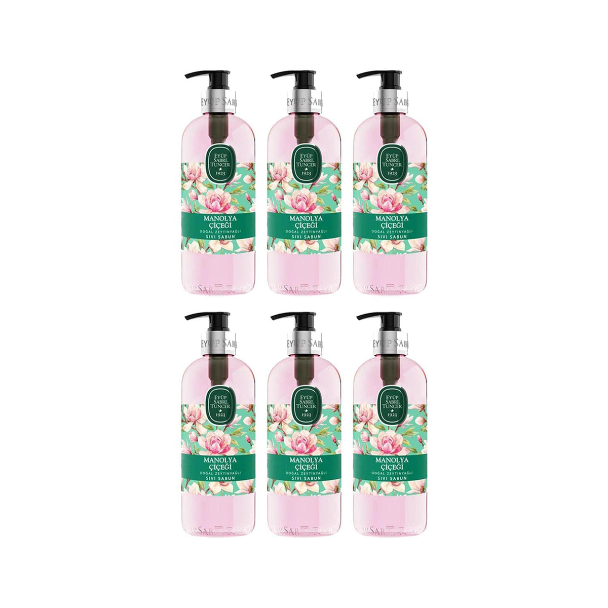 Eyüp Sabri Tuncer Doğal Zeytinyağlı Sıvı Sabun Manolya Çiçeği 500 ML x 6 Adet