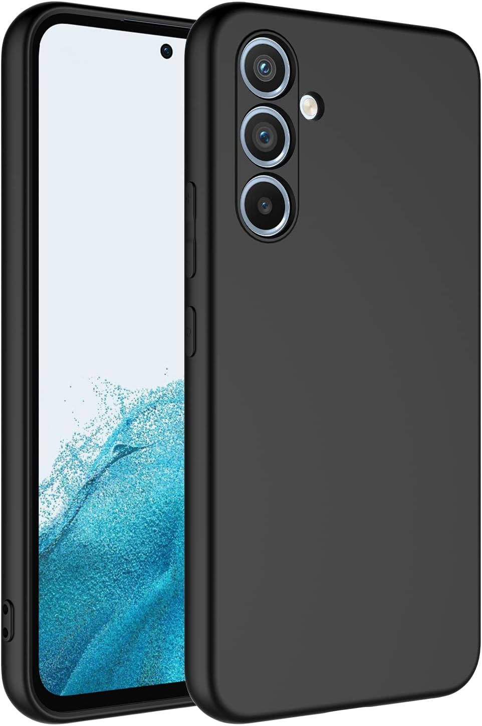 Galaxy A54 ile Uyumlu Kılıf Kadife iç Yüzeyli Silikon Galaxy A54 ile Uyumlu Z-Mara Lansman Vieri Kılıf Siyah