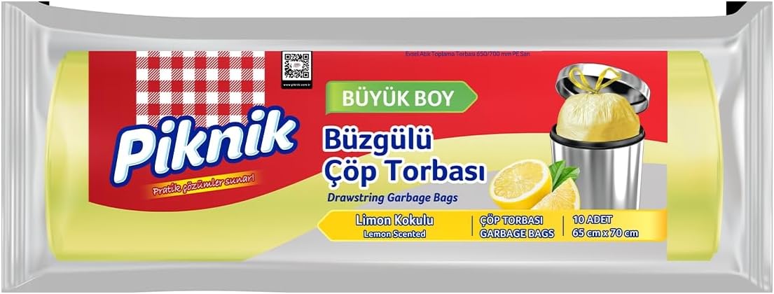 Çöp Torbası Büzgülü Büyük 15'li Limon 2100