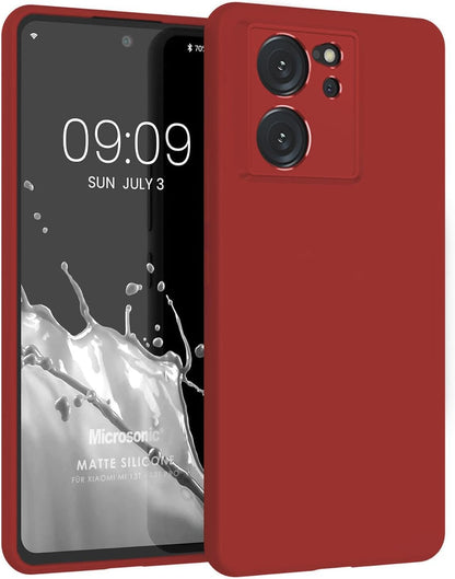 Matte Silicone Xiaomi Mi 13T Pro için Kılıf Kırmızı [Mi 13T Pro ile Uyumlu Kılıf - Kırmızı]