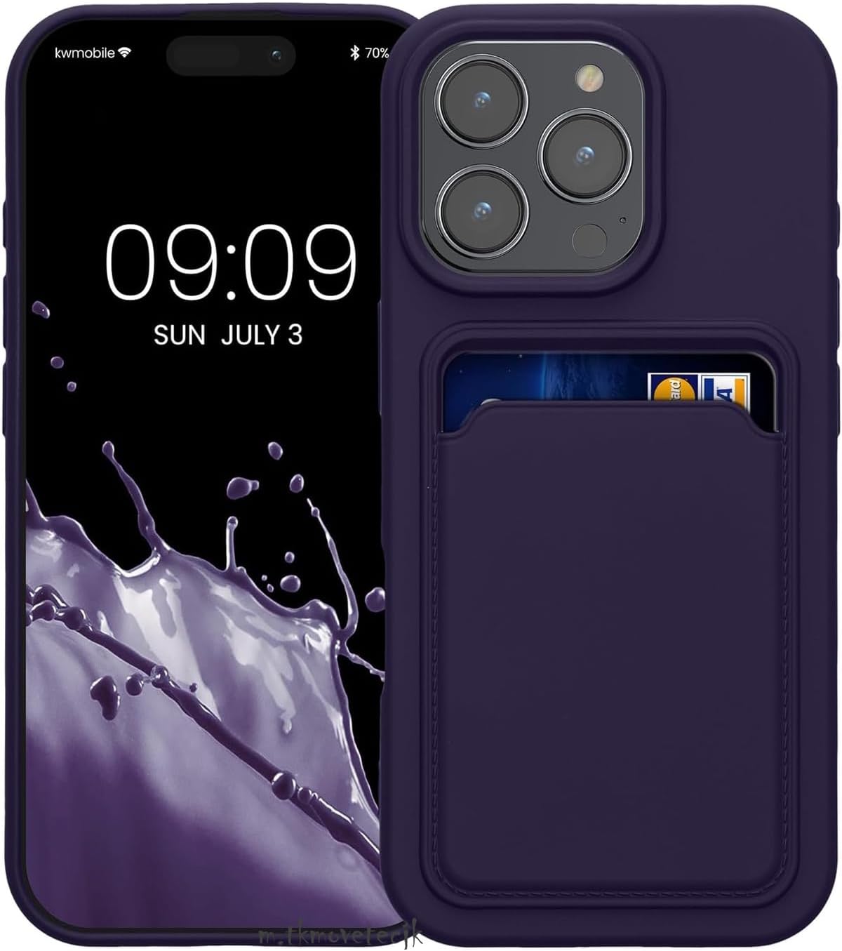 iPhone 16 Pro Max ile uyumlu Kılıf Kamera Korumalı Kartlıklı Cüzdanlı Yumuşak Renkli Silikon Kapak içi Kadife