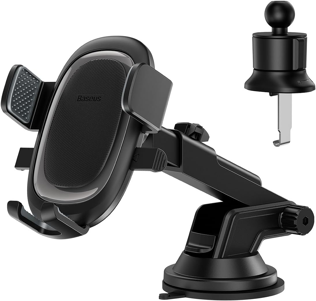 UltraControl Pro Serisi Clamp-Type Araç içi Telefon Tutucu Set Cluster, Siyah