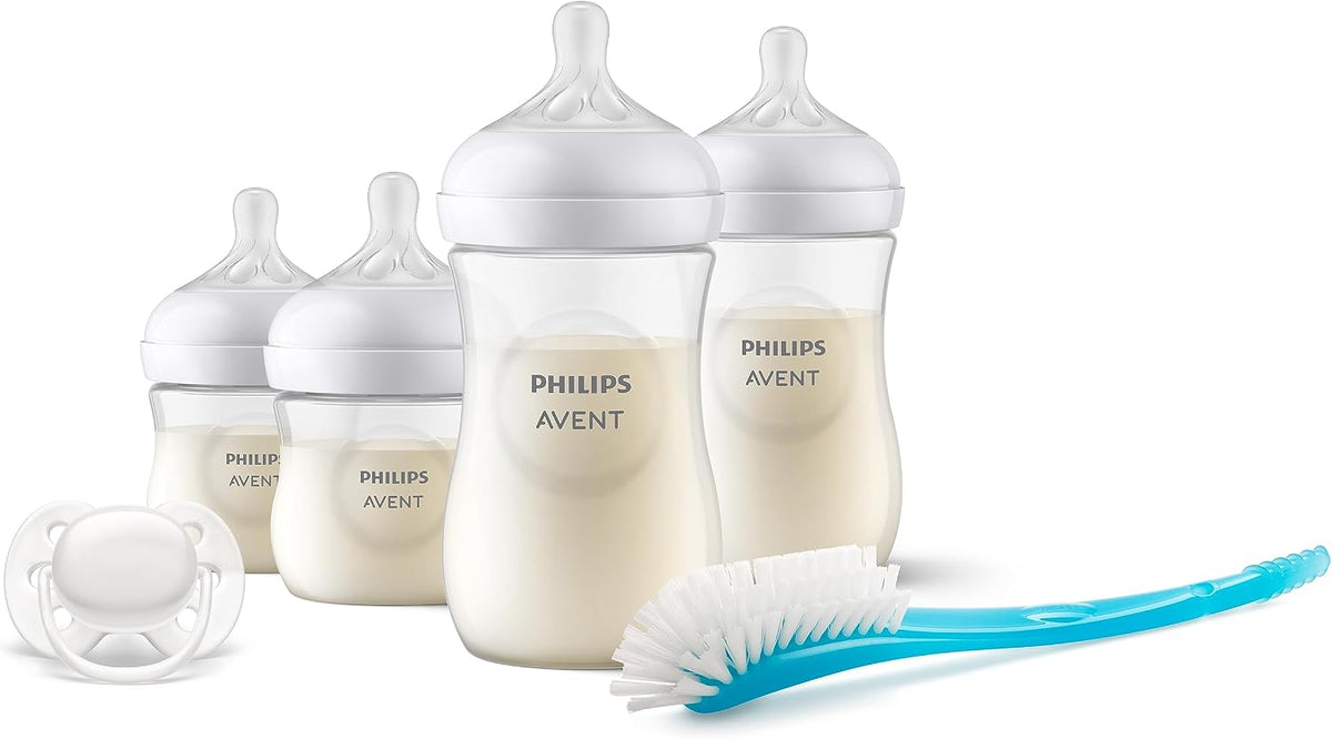 Philips Avent Natural Response Hoşgeldin Bebek Hediye Seti – 4 Biberon, Ultra Soft Emzik, Biberon Fırçası, Damlatmaz Emzik, Doğal Kavrama, Antikolik Valf, BPA İçermez, SCD838/11