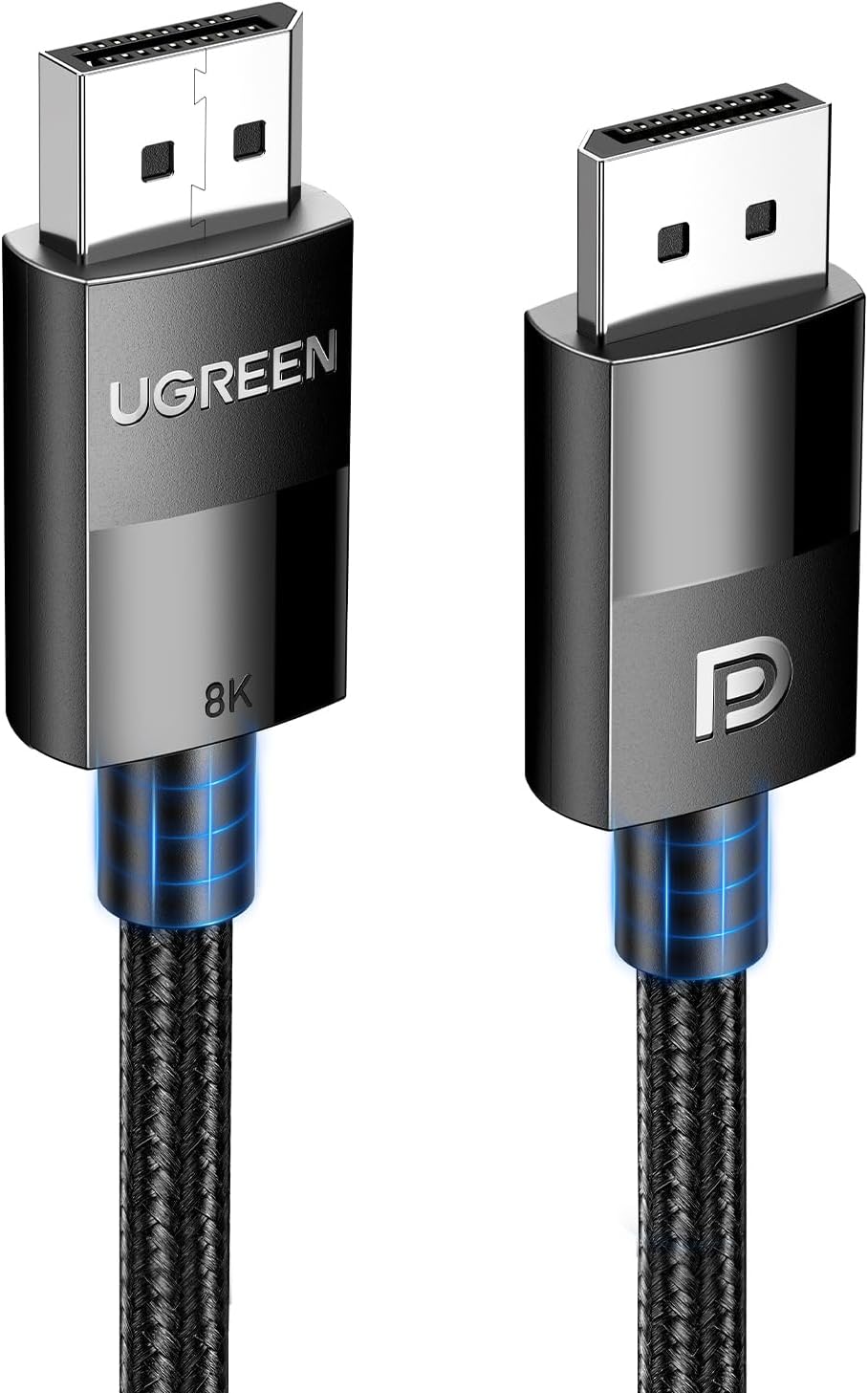 Ugreen 8K 60 Hz Display Port to Display Port 1.4 Örgülü Kablo 2 Metre, Siyah