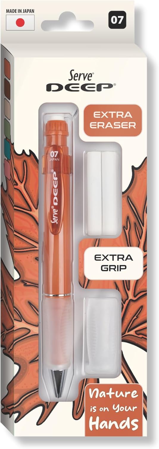 Versatil Kalem 07Mm- Toprak Tonları - Yedekli Set (Grip Ve Silgi) Kiremit
