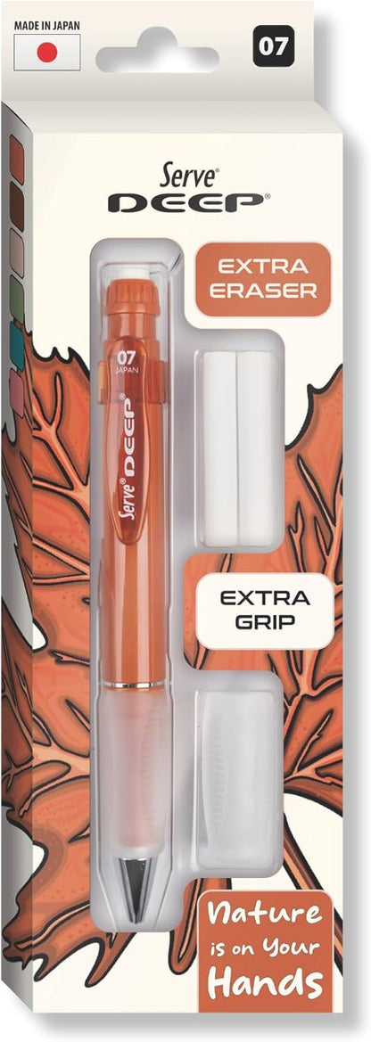 Versatil Kalem 07Mm- Toprak Tonları - Yedekli Set (Grip Ve Silgi) Kiremit