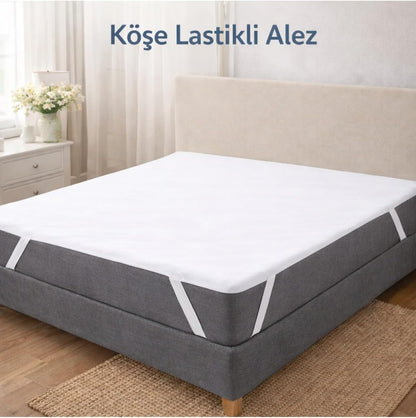 Ezgi Köşe Lastikli Alez, 160 x 200 cm, Beyaz, Sıvı Geçirmez, Terletmeyen