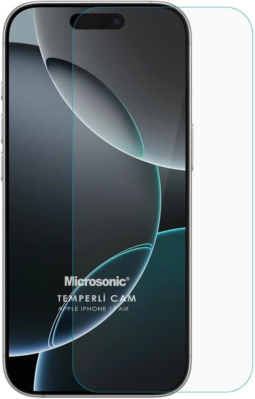 Apple iPhone 17 Air Tempered Glass Cam Ekran Koruyucu [iPhone 17 Air ile Uyumlu Ekran Koruyucu - Şeffaf]