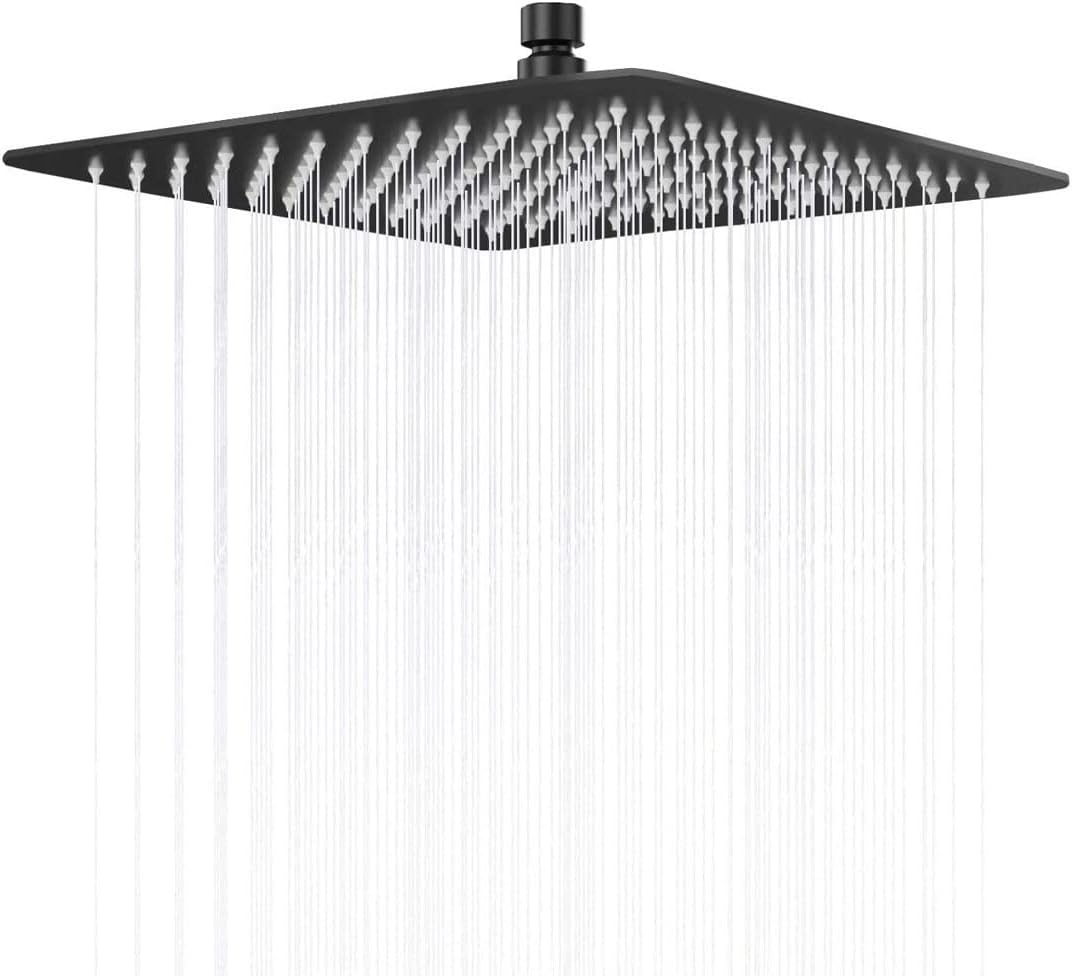 Fause Tepe Duş Başlığı Kare Slim 304 Metal 25x25 cm (Mat Siyah)