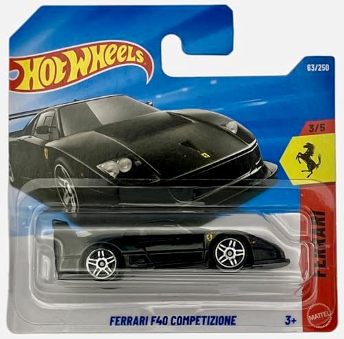 Ferrari F40 Competizione - JJJ31 - Ferrari 3/5 - Kısa Kart - Siyah - Ferrari Lisansı - Mattel 2026 (63/250) - 1:64 - Süper Spor Otomobil