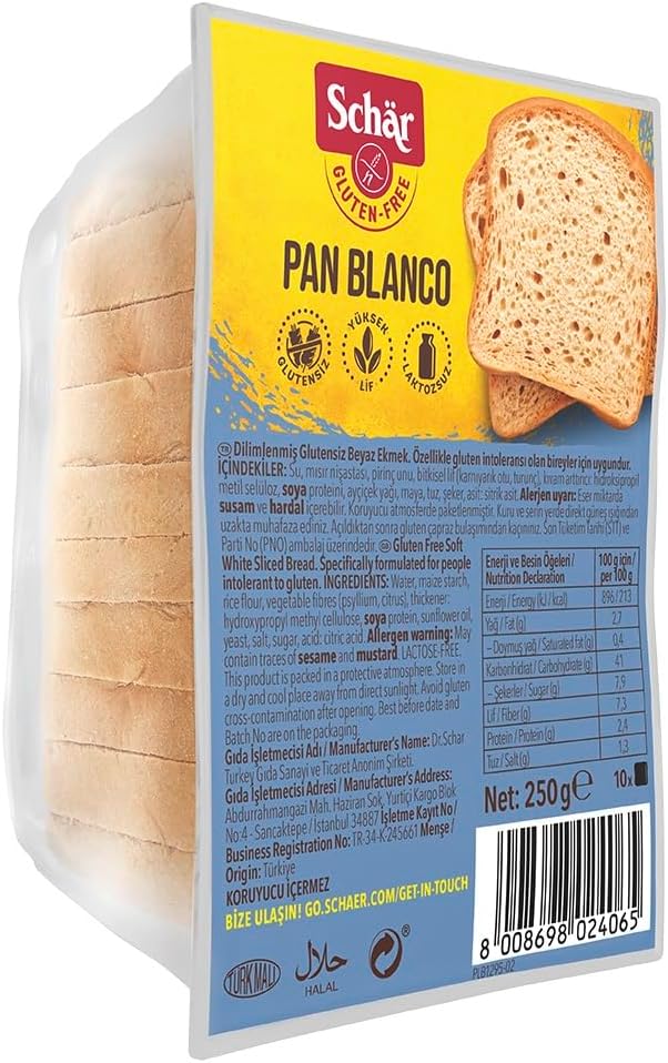 Schar Pan Blanco Glutensiz Beyaz Ekmek 250 gr