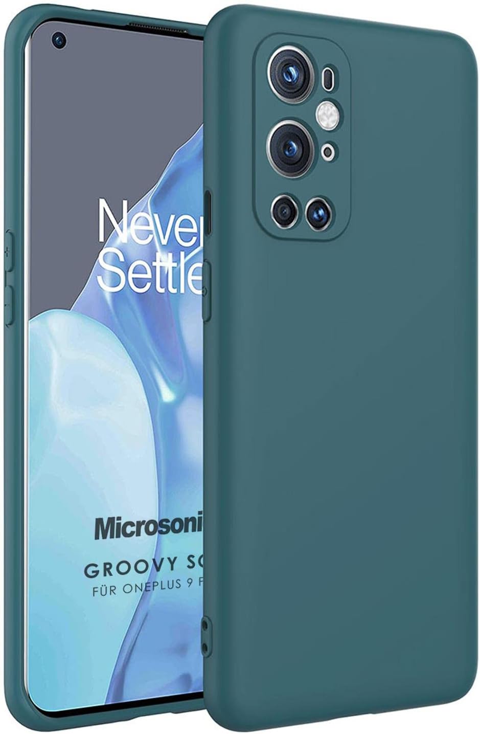OnePlus 9 Pro için Kılıf Groovy Soft Koyu Yeşil [OnePlus 9 Pro ile Uyumlu Kılıf - Koyu Yeşil]