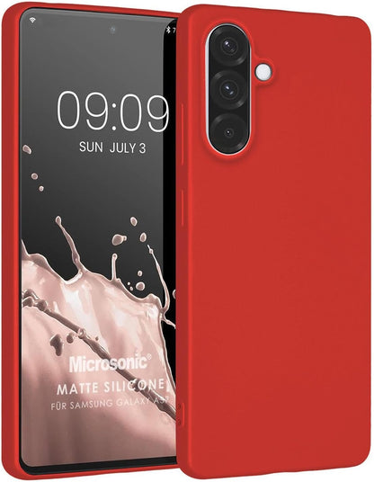Matte Silicone Galaxy A57 için Kılıf Kırmızı [Galaxy A57 ile Uyumlu Kılıf - Kırmızı]