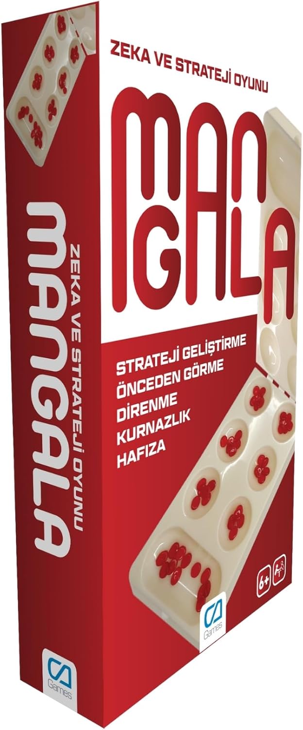 Mangala Katlanabilir Tablalı 6+ Yaş Üzeri için 2 Kişilik Eğitici Zeka ve Strateji Oyunu, SM-CA-OYUN-MANGALA-5186