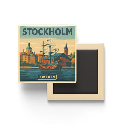Stockholm İsveç - Vasa Müzesi - Baskılı Buzdolap Magneti Kare 9x9 cm