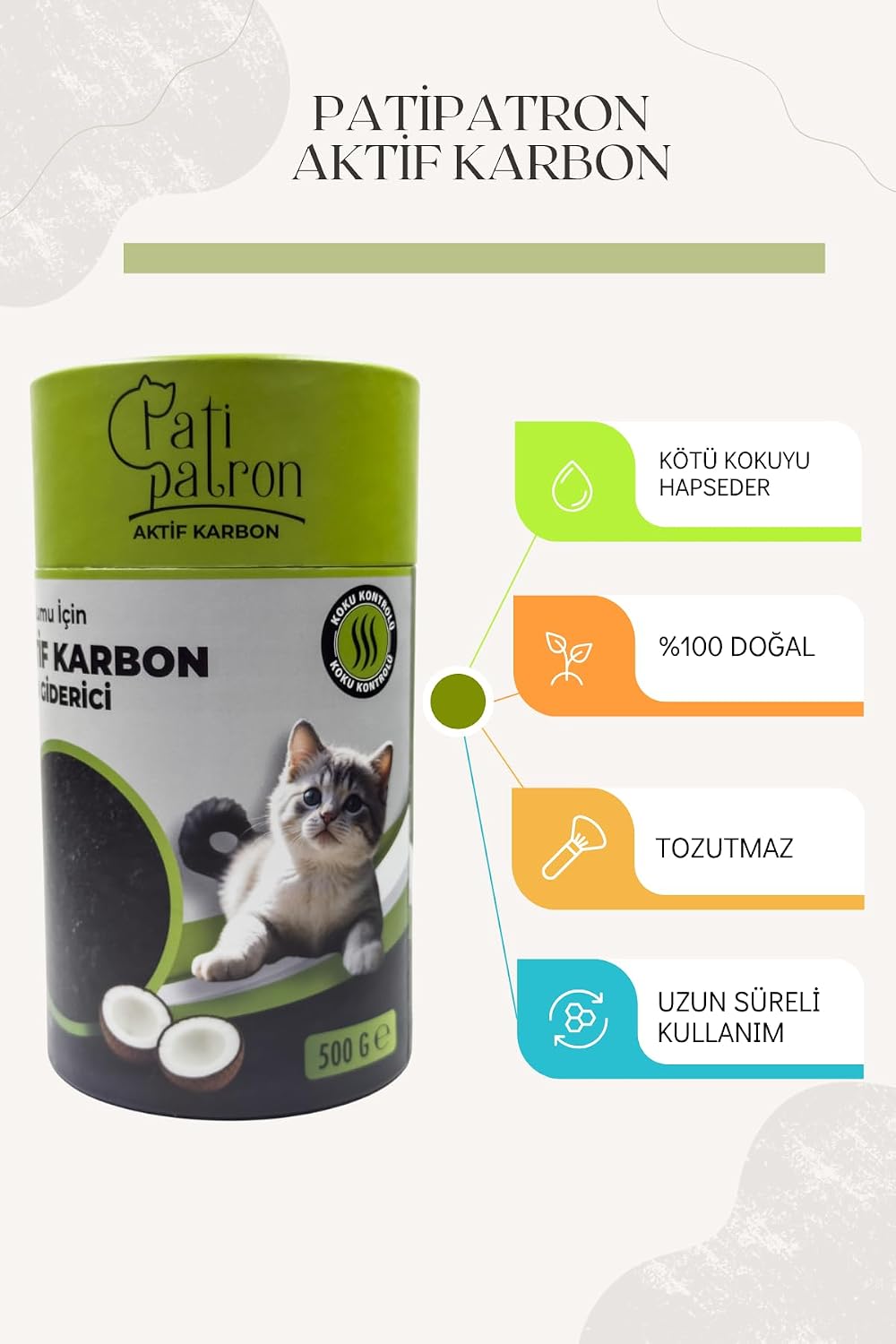 Aktif Karbon Granül 500 GR – Kedi Kumu Koku Giderici ve Önleyici | Doğal Koku Hapseden Granül