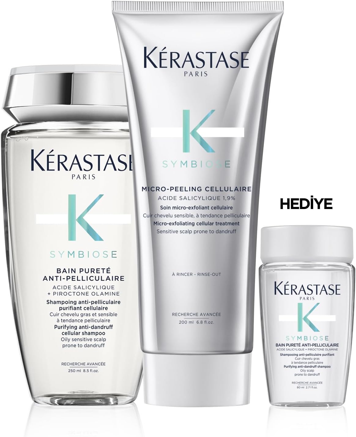Kerastase Symbiose Kepek Karşıtı Saç Bakım Seti, Yağlı Saç Derisi İçin, 3 Ürün