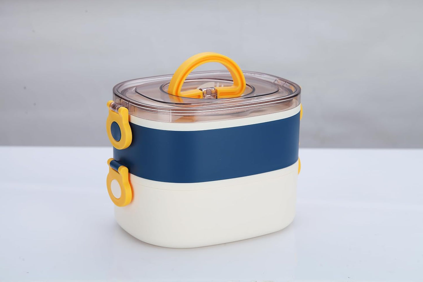 Beslenme Kutusu İki Katlı - Paslanmaz Çelik - 1900ml Yeni Nesil Beslenme Kabı Lunch Box (Mavi)