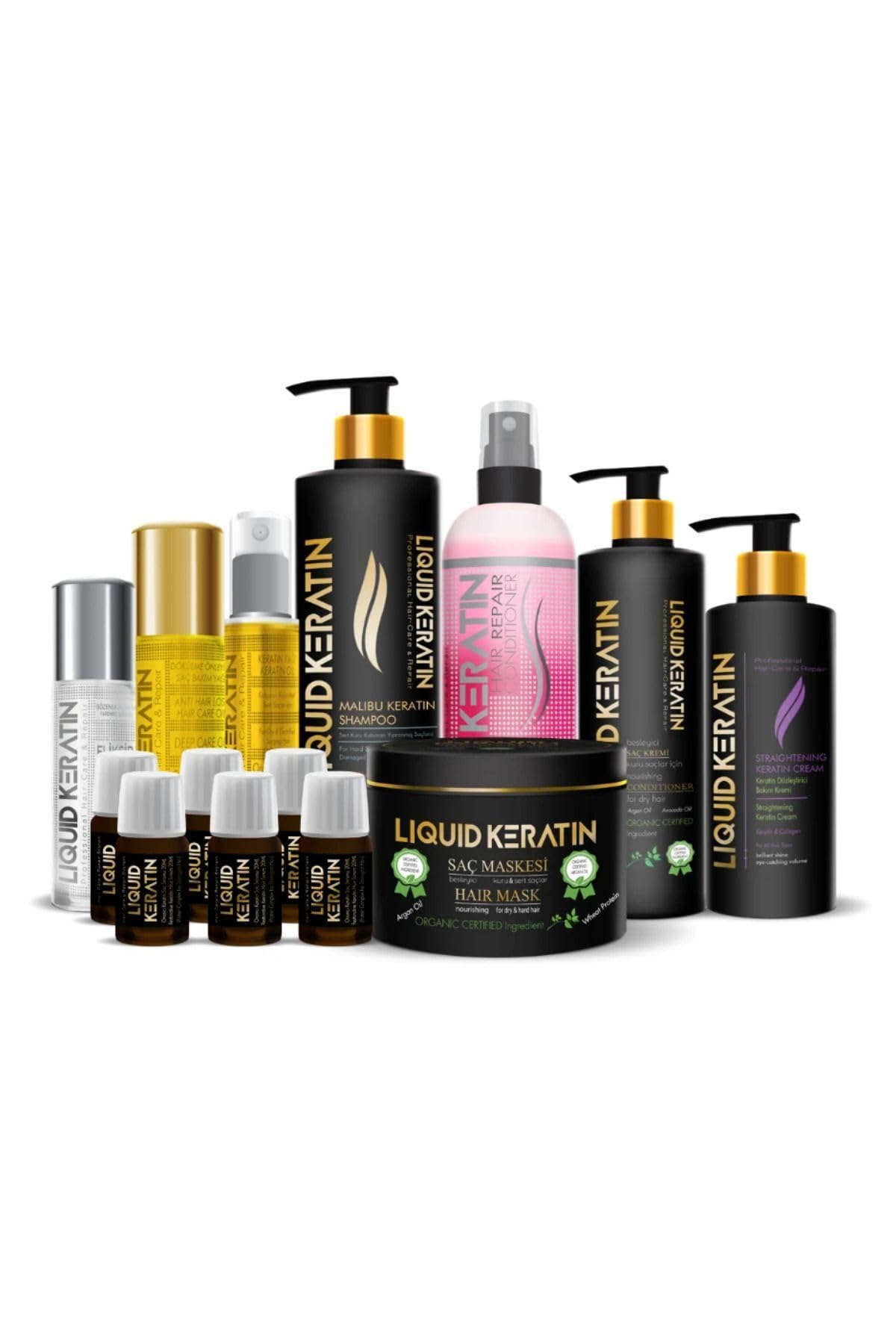 Ekstra Mega Full - Kökten Uca Keratin Saç Bakım Seti - Onarıcı Güçlendirici