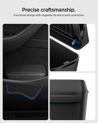 Spigen Tesla Model Y Juniper 2026-2025 Araç içi Çöp Kutusu/Manyetik Kapaklı Kapı İçi Çöp Kovası TO281J Siyah - ACP11106 (Spigen TR Garantili)