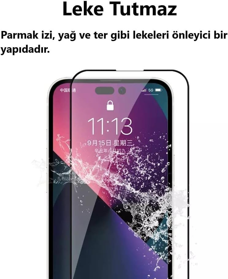 iPhone 16 Pro için Ekran Koruyucu ESD Antistatik Toz Tutmayan Tam Kaplayan Toz Korumalı Parmak İzi Karşıtı 9H Premium Temperli Apple iPhone 16 Pro için Kırılmaz Cam 9D Ekran Koruyucu