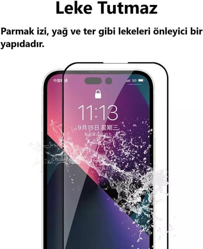 iPhone 16 Pro için Ekran Koruyucu ESD Antistatik Toz Tutmayan Tam Kaplayan Toz Korumalı Parmak İzi Karşıtı 9H Premium Temperli Apple iPhone 16 Pro için Kırılmaz Cam 9D Ekran Koruyucu
