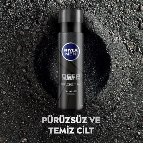 MEN Erkek Deep Dimension Tıraş Köpüğü 200 ml, Kusursuz Tıraş,Aktif Karbon, Kaygan Tıraş Deneyimi