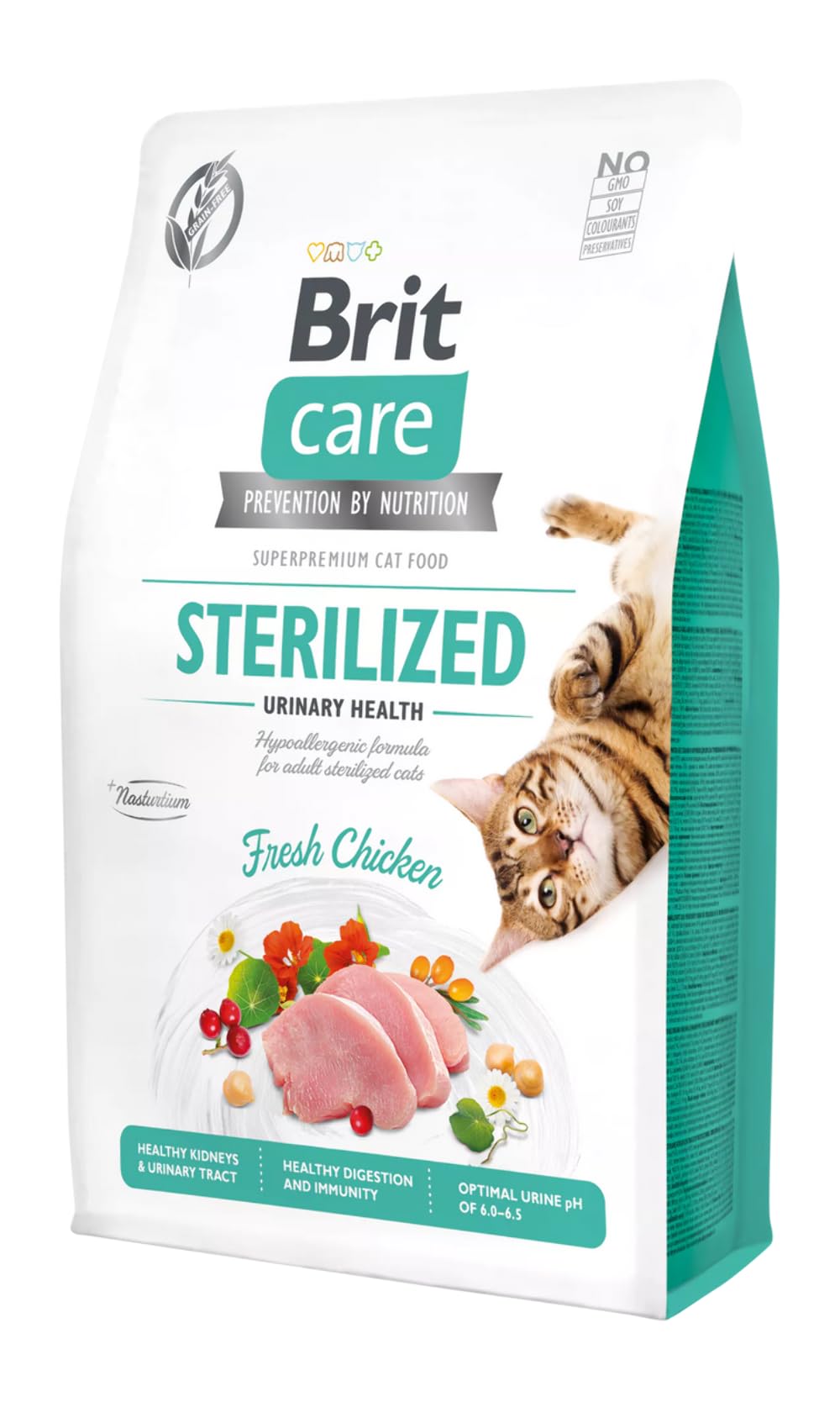 Brit Care Urinary Health, İdrar Yolu Problemi Olan Kısırlaştırılmış Kediler İçin, Tahılsız, Hipoalerjenik, Taze Tavuk Etli Kuru Mama, 7 kg